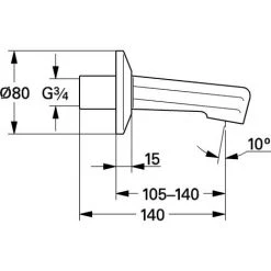 Grohe Wanneneinlauf DN 20, Ausladung 140 Mm Chrom 13540000 -GROHE SHOP 28807145 3