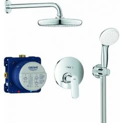Grohe Duschsystem EUROSMART COSMOPOLITAN Mit Tempesta 210 Kopfbrause Chrom 25219001