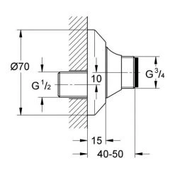 GROHE S-Anschluss 1/2Zollx3/4Zoll Absperrb. Verstellbe. 10 Chrom -GROHE SHOP 31357207 4