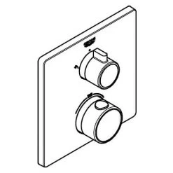 GROHE Thermostat-Brausebatterie GROHTHERM M Int 2-W-Umst. F Rapido SB (35600) Chr Chrom -GROHE SHOP 31397827 2