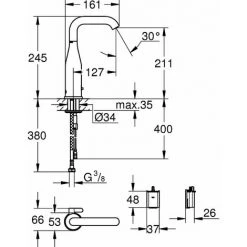 Grohe Infrarot-Elektronik E ESSENCE DN 15, Für Waschtisch, Mit Mischung, Batteriebetrieb Chrom 36445000 -GROHE SHOP 32932618 3