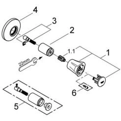 GROHE UP-Ventil-Oberbau COSTA Markierung Blau, EBT 15-35mm Chrom Chrom -GROHE SHOP 32961152 4