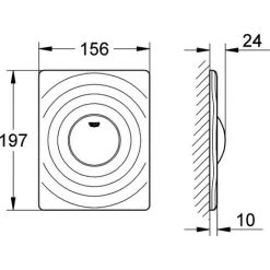 Grohe Abdeckplatte SURF Aus ABS, 156 X 197 Mm, Senkrechte Und Waagerechte Montage Chrom 38574000 -GROHE SHOP 33383084 3