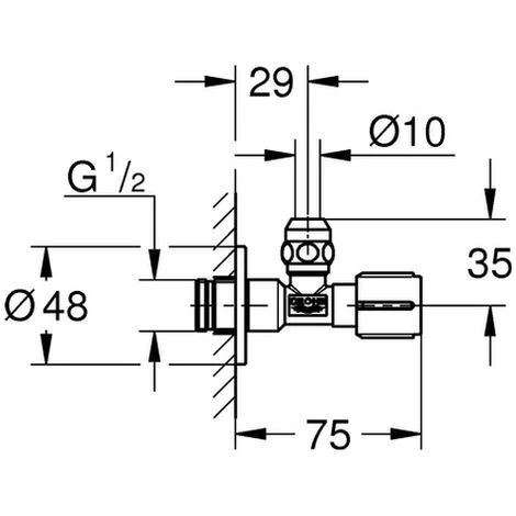 GROHE Eckventil 22039 1/2x3/8'' Rosette Metallgriff Selbstdichtend Cool Sunrise, 22039GL0 4 GROHE Eckventil 22039 1/2x3/8'' Rosette Metallgriff Selbstdichtend Cool Sunrise, 22039GL0 – Bild 2