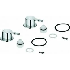 Grohe Griffpaar LINEARE 48357 Markierung Blau/rot Chrom