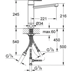 Grohe Spültischarmatur Get | 30198000 | Einhebelmischer Mit Geräteanschluss | Mit Schwenkbereich | Absperrventil | Keramikkartusche | Messing Verchromt | 09587 7 -GROHE SHOP 40317467 2