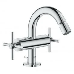 Grohe Atrio Bidet-Einlochbatterie, DN 15, Kreuzgriffe, Farbe: Chrom - 24027003