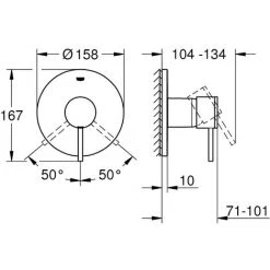 Grohe Atrio Einhand-Brausebatterie, 1 Verbraucher, Farbe: Chrom - 24065003 -GROHE SHOP 42416648 2
