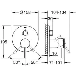 Grohe Atrio Einhandbatterie Mit 3-Wege Umstellung, 3 Verbraucher, Dusche Oder Badewanne, Farbe: Chrom - 24096003 -GROHE SHOP 42416655 2