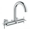 Grohe Atrio Wannenbatterie, DN 15, Wandmontage, Kreuzgriffe, 2 Verbraucher, Farbe: Chrom - 25010003 -GROHE SHOP 42416671 1