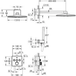 Grohe Grohtherm SmartControl Duschsystem Unterputz Mit Rainshower SmartActive 310 Cube Chrom 34804000 -GROHE SHOP 44149397 4
