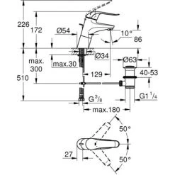 Grohe Euroeco Special Einhand-Waschtischbatterie 1/2" Chrom 32766000 -GROHE SHOP 44149705 3