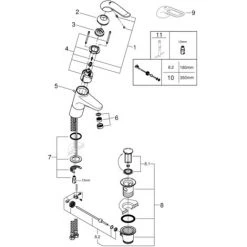 Grohe Euroeco Special Einhand-Waschtischbatterie 1/2" Chrom 32766000 -GROHE SHOP 44149705 4