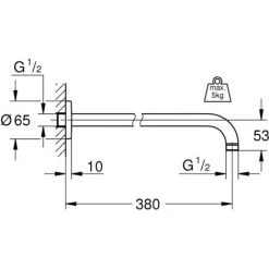 Grohe Rainshower Brausearm Ausladung 380 Mm Chrom 28361000 -GROHE SHOP 44149826 3