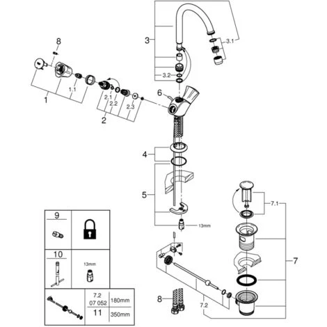 Grohe Costa Waschtisch-Einlochbatterie 1/2" Chrom 21375001 7 Grohe Costa Waschtisch-Einlochbatterie 1/2" Chrom 21375001 – Bild 5