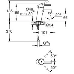 Grohe Concetto Einhand-Waschtischbatterie 1/2" S-Size Chrom 3224010E -GROHE SHOP 44151026 3