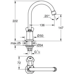 Grohe Costa Standventil 1/2" Chrom 20393001 -GROHE SHOP 44151549 4