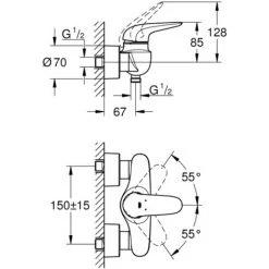 Grohe Eurostyle Einhand-Brausebatterie 1/2" Chrom 23722003 -GROHE SHOP 44155934 3