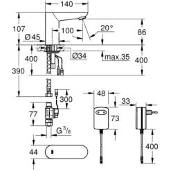 Grohe Euroeco CE Infrarot-Elektronik Für Waschtisch 1/2" Ohne Mischung Chrom 36269000 -GROHE SHOP 44155990 5