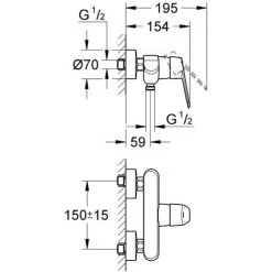 Grohe Eurodisc Cosmopolitan Einhand-Brausebatterie 1/2" Chrom 33569002 -GROHE SHOP 44160128 4