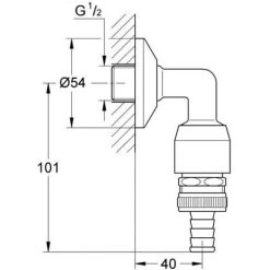 Grohe Original WAS® Schlauchanschlussbogen 1/2" Chrom 41126000 -GROHE SHOP 44161581 3