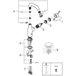 Grohe Essence Einhand-Waschtischbatterie 1/2" M-Size Chrom 24176001 -GROHE SHOP 44161813 5