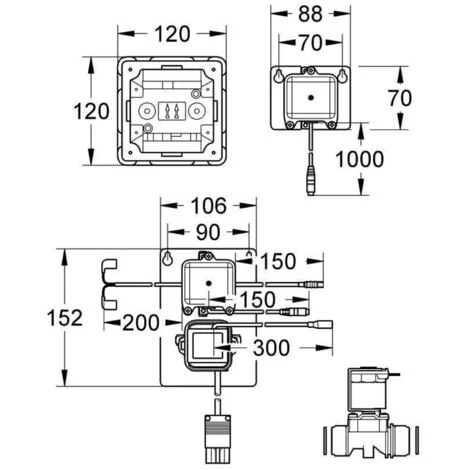 Grohe Austausch Elektronik Radar 43863 Für Unterputz RADAR Urinal Altanlagen 5 Grohe Austausch Elektronik Radar 43863 Für Unterputz RADAR Urinal Altanlagen – Bild 3