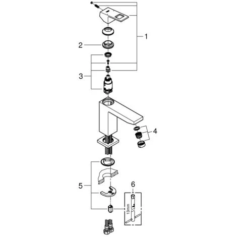 Grohe Eurocube Einhand-Waschtischbatterie 1/2" M-Size Chrom 23446000 7 Grohe Eurocube Einhand-Waschtischbatterie 1/2" M-Size Chrom 23446000 – Bild 5