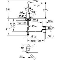 Grohe Eurodisc Cosmopolitan Einhand-Waschtischbatterie 1/2" L-Size Chrom 23054003 8 Grohe Eurodisc Cosmopolitan Einhand-Waschtischbatterie 1/2" L-Size Chrom 23054003 -GROHE SHOP 44172898 3