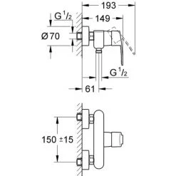 Grohe Eurostyle Cosmopolitan Einhand-Brausebatterie 1/2" Chrom 33590002 -GROHE SHOP 44174085 5