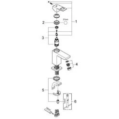 Grohe Eurocube Einhand-Waschtischbatterie 1/2" S-Size Chrom 2313200E -GROHE SHOP 44174890 4
