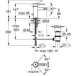 Grohe Essence Einhand-Bidetbatterie 1/2" Chrom 24178001 10 Grohe Essence Einhand-Bidetbatterie 1/2" Chrom 24178001 -GROHE SHOP 44174899 4