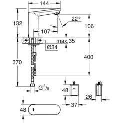 Grohe Eurosmart CE Infrarot-Elektronik Mischung Waschtisch 1/2" Chrom 36330001 9 Grohe Eurosmart CE Infrarot-Elektronik Mischung Waschtisch 1/2" Chrom 36330001 -GROHE SHOP 44175023 3