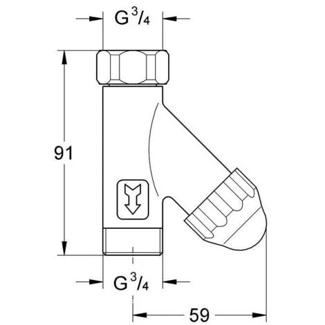 Grohe Original WAS® Schrägfilter 3/4" Chrom 41275000 5 Grohe Original WAS® Schrägfilter 3/4" Chrom 41275000 – Bild 3