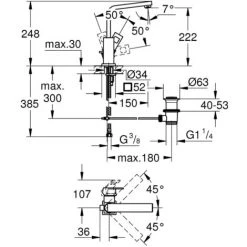 Grohe Eurocube Einhand-Waschtischbatterie 1/2" L-Size Chrom 2313500E 10 Grohe Eurocube Einhand-Waschtischbatterie 1/2" L-Size Chrom 2313500E -GROHE SHOP 44175721 4