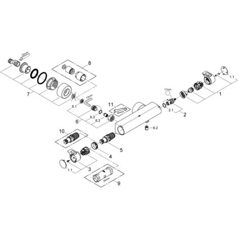 Grohe Grohtherm 2000 Thermostat-Brausebatterie 1/2" Chrom 34169001 4 Grohe Grohtherm 2000 Thermostat-Brausebatterie 1/2" Chrom 34169001 – Bild 2