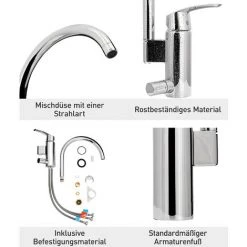 Grohe Spültischarmatur Start Mit Geräteanschluss | 30262001 | Einhandmischer Mit Keramikkartusche | Schwenkbarer Auslauf | Geräteabsperrventil | StarLight Oberfläche | Messing Verchromt |12BA3599 -GROHE SHOP 46752874 4
