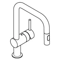 Grohe Einhand-Spültischbatterie MINTA U-Auslauf, Herausziehbare Dual Spülbrause Hard Graphite 32322A02 -GROHE SHOP 49807224 3