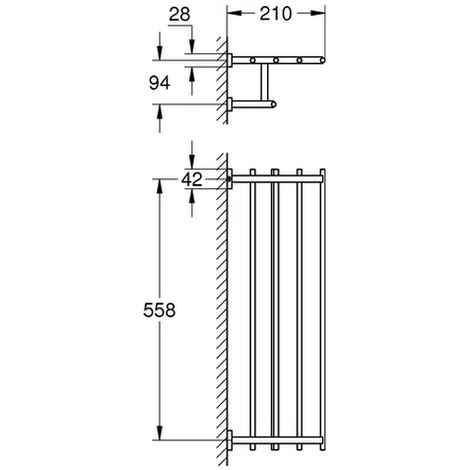 GROHE Multi-Badetuchhalter Essentials Cube 40512_1 558mm Metall Supersteel, 40512DC1 4 GROHE Multi-Badetuchhalter Essentials Cube 40512_1 558mm Metall Supersteel, 40512DC1 – Bild 2