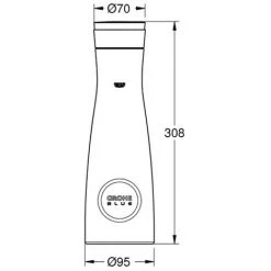 GROHE Glaskaraffe GROHE Blue 40405_1 1 Liter Mit Verschluss-Deckelset, 40405001 -GROHE SHOP 50837608 2