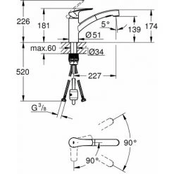 Grohe EUROSMART Einhebelmischer Spüle Niedrig Mit Ausziehbrause Grohe -GROHE SHOP 51584245 3