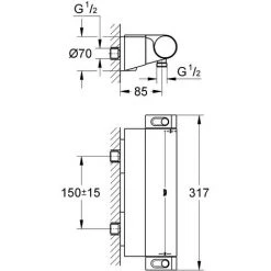 Grohe Grohterm 2000 Thermostat-Brausebatterie 5 Grohe Grohterm 2000 Thermostat-Brausebatterie -GROHE SHOP 55341677 2