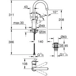 Grohe Einhand-Waschtisch-Batterie BauLoop Neu, Mit Push-Open-Ablaufgarnitur, L-Size 5 Grohe Einhand-Waschtisch-Batterie BauLoop Neu, Mit Push-Open-Ablaufgarnitur, L-Size -GROHE SHOP 55341857 2