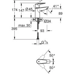 Grohe Einhand-Waschtischbatterie BauEdge Neu, S-Size -GROHE SHOP 55341903 2