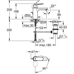 Grohe Eurosmart Cosmopolitan Einhand-Waschtischbatterie, DN 15 M-Size -GROHE SHOP 55341950 2