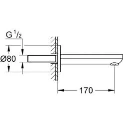 Grohe Wanneneinlauf Eurosmart Cosmopolitan, Ausladung 170 Mm, Mousseur -GROHE SHOP 55607126 2