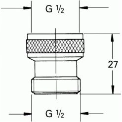 GROHE Rückflussverhinderer 14165 AG 1/2'' IG 1/2'' 2 Stück Chrom -GROHE SHOP 5625684 2