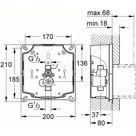 GROHE Urinal-Rohbauset Rapido UMB 38787 Für Man. Bet./Tectron IR Elektronik 6V 4 GROHE Urinal-Rohbauset Rapido UMB 38787 Für Man. Bet./Tectron IR Elektronik 6V – Bild 2