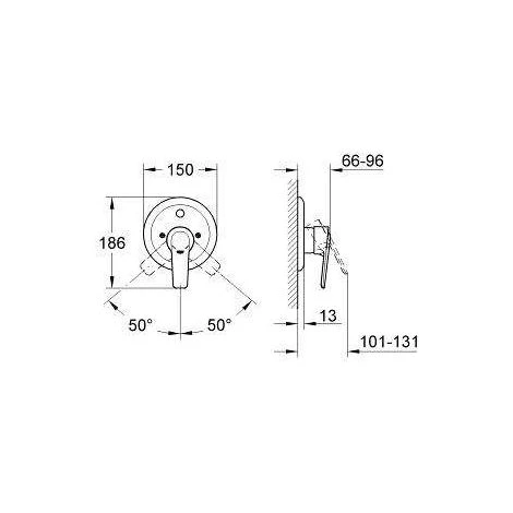 Grohe Eurostyle Einhand-Brausebatterie Unterputz UP Chrom 19507 4 Grohe Eurostyle Einhand-Brausebatterie Unterputz UP Chrom 19507 – Bild 2