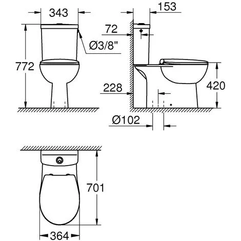 Grohe Bau Keramik Stand-WC-Kombination 5 Grohe Bau Keramik Stand-WC-Kombination – Bild 3